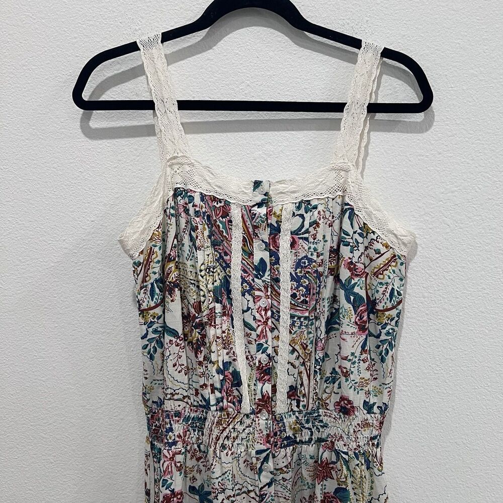 Sonmer Martina Midi Dress Ecru Large Floral Summer Party Resort Vacation Boho - Picture 3 of 9